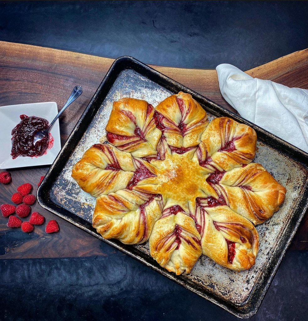 Holiday Raspberry Star Bread