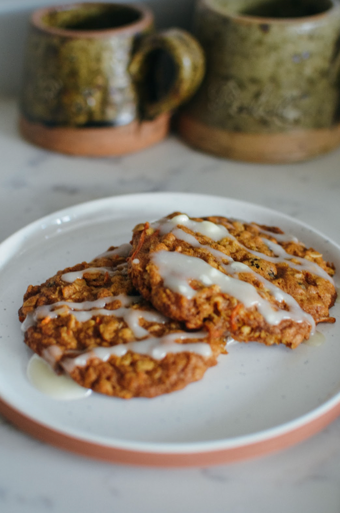 Carrot Cake Cookies with Cream Cheese Glaze