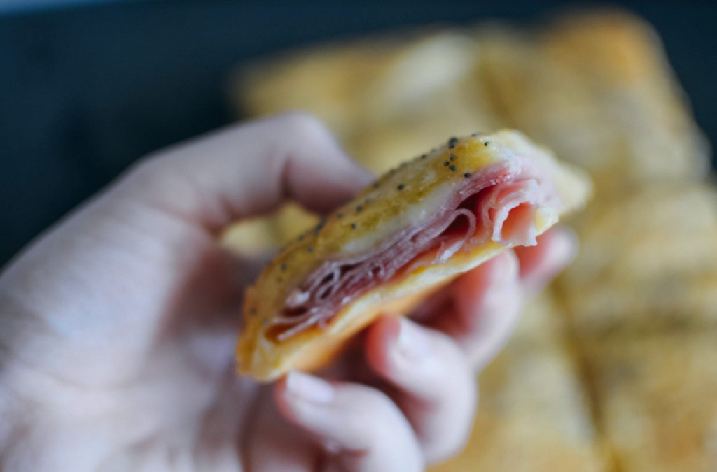 Our Newest Obsession: Baked Ham & Swiss on Honey Butter Crescent Rolls