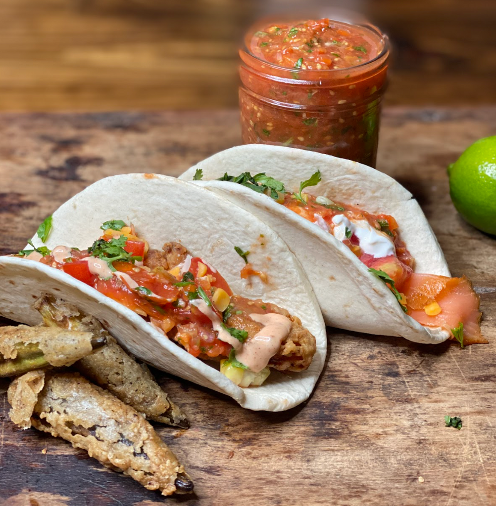 Fresh and Zesty Shrimp and Salmon Tacos