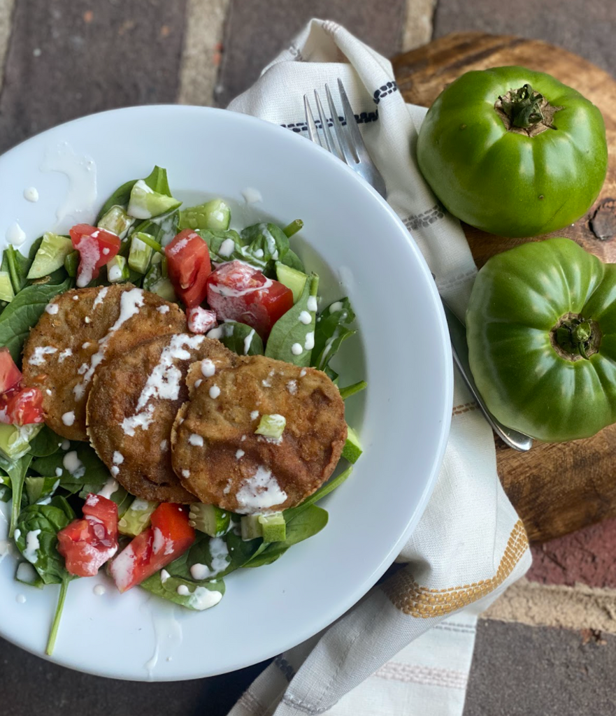 Summertime Fried Green Tomato Salad