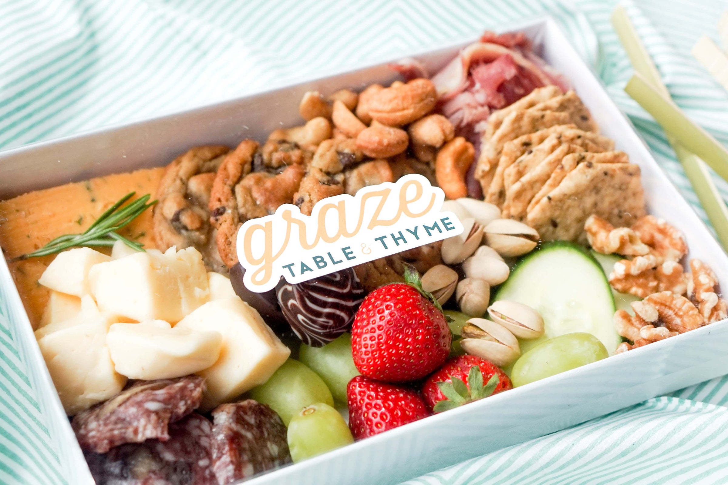 custom graze boxes for your brand | catering ideas... Table and Thyme - Graze Boxes β Table & Thyme